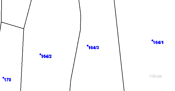 Parcela st. 164/3 v KÚ Bzí u Železného Brodu, Katastrální mapa