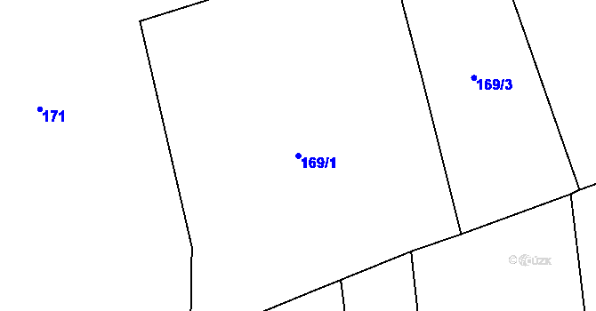 Parcela st. 169/1 v KÚ Bzí u Železného Brodu, Katastrální mapa
