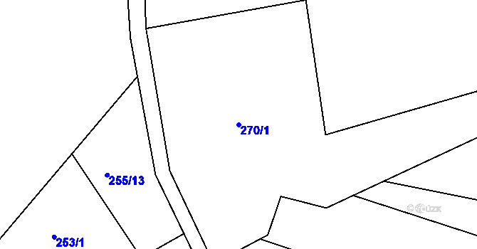 Parcela st. 270/1 v KÚ Bzí u Železného Brodu, Katastrální mapa