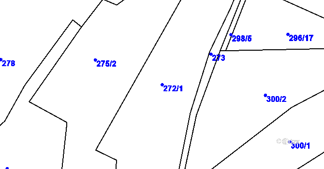 Parcela st. 272/1 v KÚ Bzí u Železného Brodu, Katastrální mapa