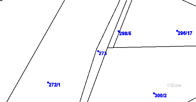 Parcela st. 273 v KÚ Bzí u Železného Brodu, Katastrální mapa