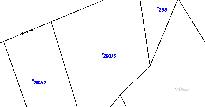 Parcela st. 292/3 v KÚ Bzí u Železného Brodu, Katastrální mapa