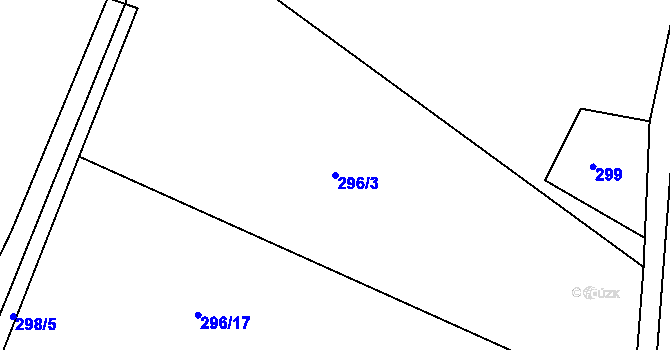 Parcela st. 296/3 v KÚ Bzí u Železného Brodu, Katastrální mapa