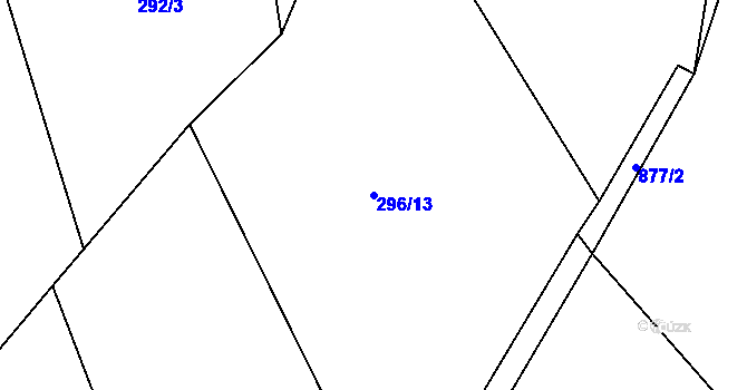 Parcela st. 296/13 v KÚ Bzí u Železného Brodu, Katastrální mapa