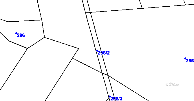 Parcela st. 298/2 v KÚ Bzí u Železného Brodu, Katastrální mapa