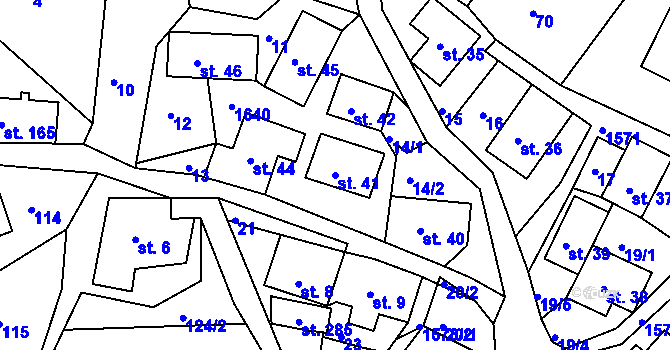 Parcela st. 41 v KÚ Hrubá Horka, Katastrální mapa