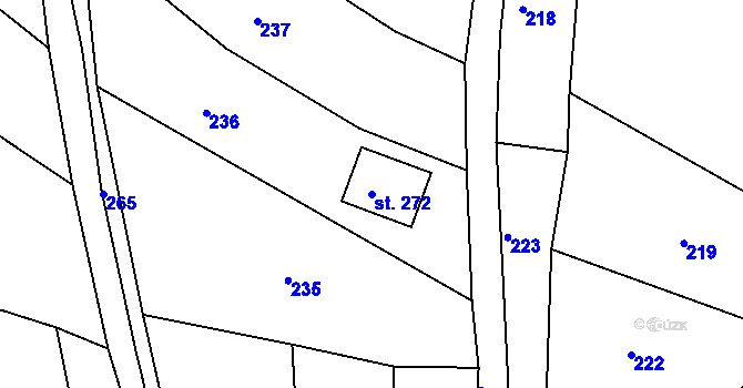 Parcela st. 272 v KÚ Hrubá Horka, Katastrální mapa
