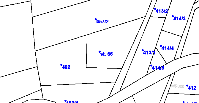 Parcela st. 66 v KÚ Chlístov u Železného Brodu, Katastrální mapa
