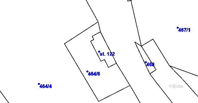 Parcela st. 122 v KÚ Chlístov u Železného Brodu, Katastrální mapa