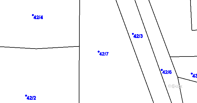 Parcela st. 42/7 v KÚ Chlístov u Železného Brodu, Katastrální mapa