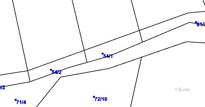 Parcela st. 54/1 v KÚ Chlístov u Železného Brodu, Katastrální mapa