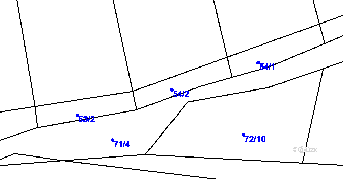 Parcela st. 54/2 v KÚ Chlístov u Železného Brodu, Katastrální mapa
