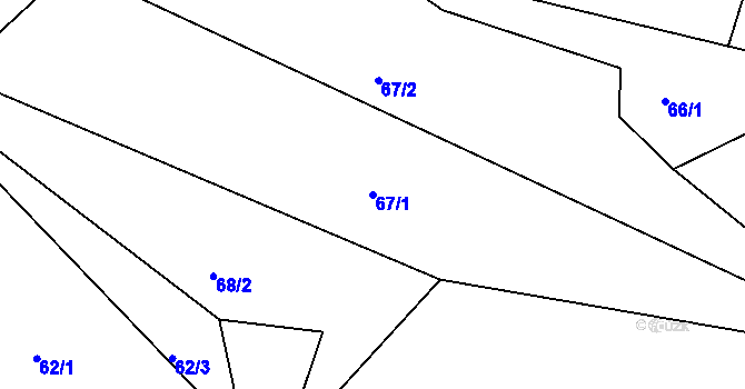 Parcela st. 67/1 v KÚ Chlístov u Železného Brodu, Katastrální mapa