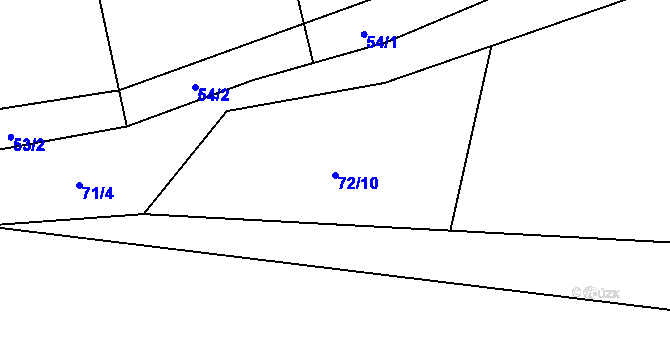 Parcela st. 72/10 v KÚ Chlístov u Železného Brodu, Katastrální mapa