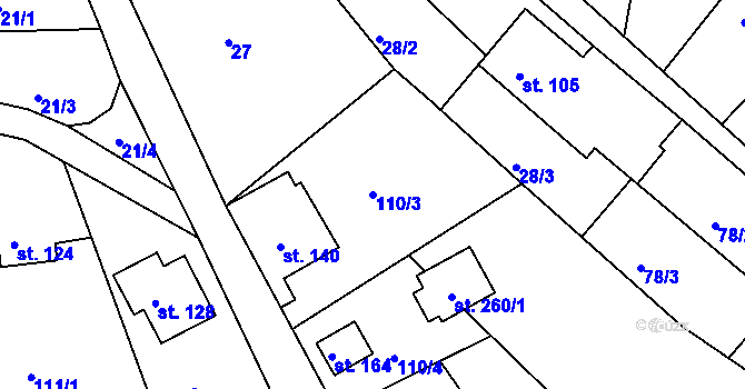 Parcela st. 110/3 v KÚ Chlístov u Železného Brodu, Katastrální mapa