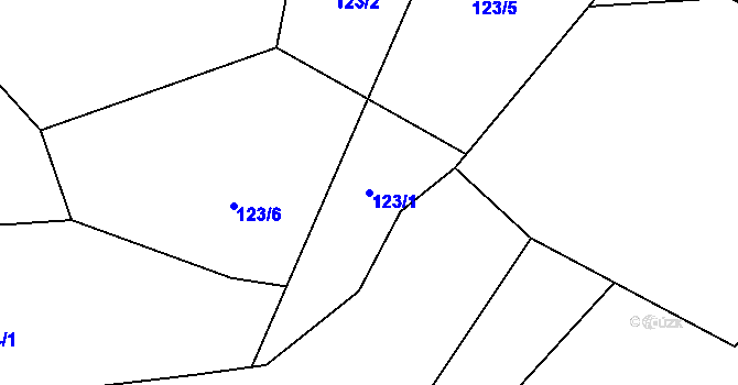Parcela st. 123/1 v KÚ Chlístov u Železného Brodu, Katastrální mapa