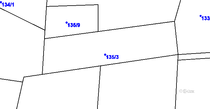 Parcela st. 135/3 v KÚ Chlístov u Železného Brodu, Katastrální mapa