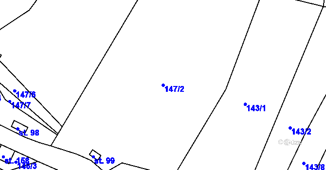 Parcela st. 147/2 v KÚ Chlístov u Železného Brodu, Katastrální mapa