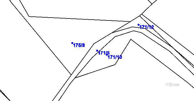 Parcela st. 171/5 v KÚ Chlístov u Železného Brodu, Katastrální mapa