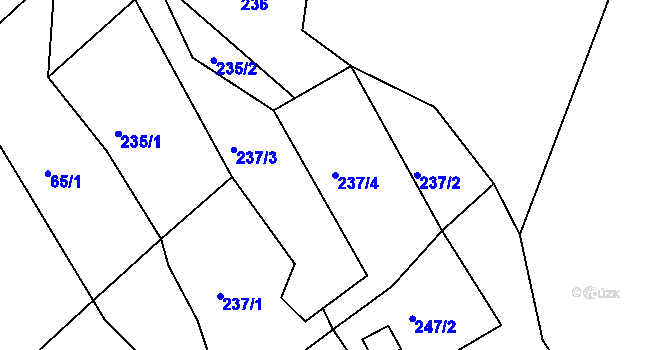 Parcela st. 237/4 v KÚ Chlístov u Železného Brodu, Katastrální mapa