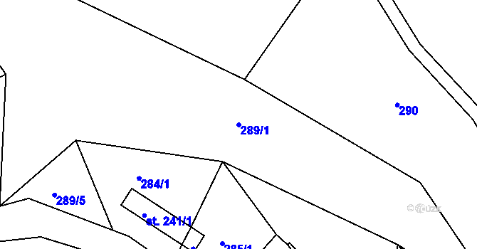 Parcela st. 289/1 v KÚ Chlístov u Železného Brodu, Katastrální mapa