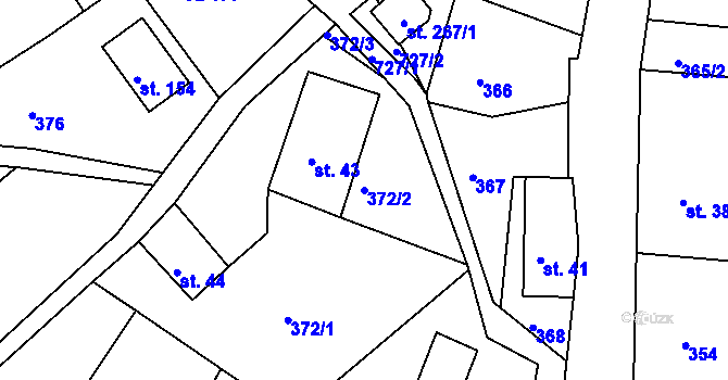 Parcela st. 372/2 v KÚ Chlístov u Železného Brodu, Katastrální mapa