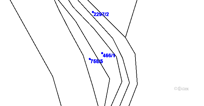 Parcela st. 466/1 v KÚ Chlístov u Železného Brodu, Katastrální mapa