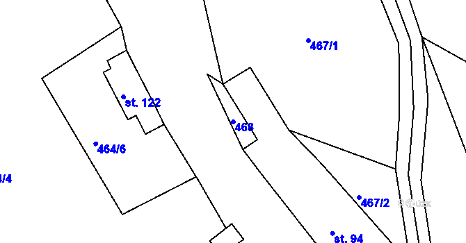 Parcela st. 468 v KÚ Chlístov u Železného Brodu, Katastrální mapa