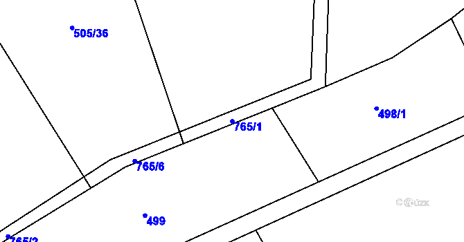 Parcela st. 765/1 v KÚ Chlístov u Železného Brodu, Katastrální mapa