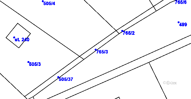 Parcela st. 765/3 v KÚ Chlístov u Železného Brodu, Katastrální mapa