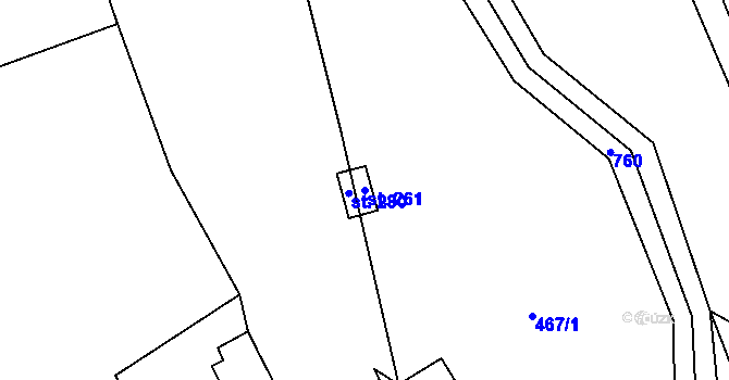 Parcela st. 261 v KÚ Chlístov u Železného Brodu, Katastrální mapa