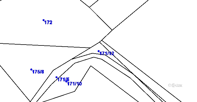 Parcela st. 171/12 v KÚ Chlístov u Železného Brodu, Katastrální mapa