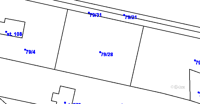 Parcela st. 79/28 v KÚ Chlístov u Železného Brodu, Katastrální mapa