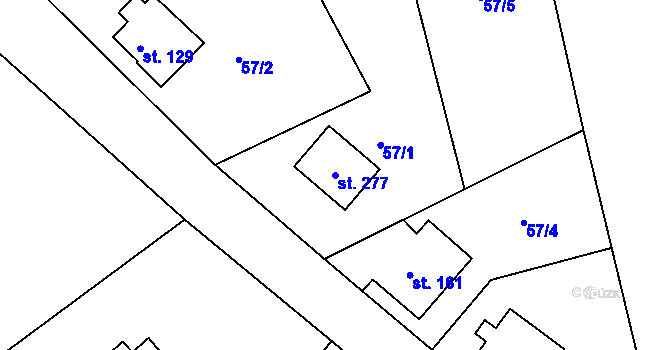 Parcela st. 277 v KÚ Chlístov u Železného Brodu, Katastrální mapa