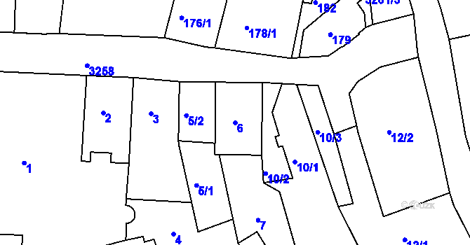 Parcela st. 6 v KÚ Železný Brod, Katastrální mapa