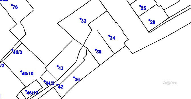 Parcela st. 35 v KÚ Železný Brod, Katastrální mapa
