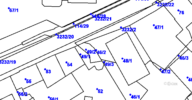 Parcela st. 46/2 v KÚ Železný Brod, Katastrální mapa