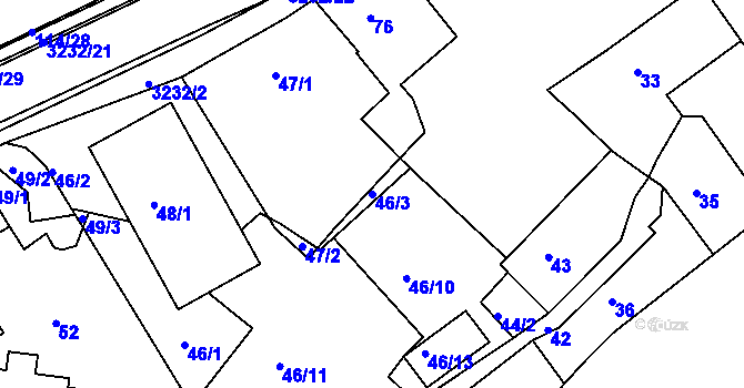 Parcela st. 46/3 v KÚ Železný Brod, Katastrální mapa