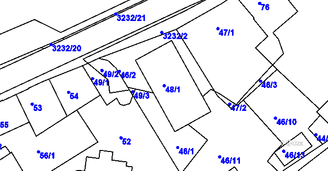 Parcela st. 48/1 v KÚ Železný Brod, Katastrální mapa