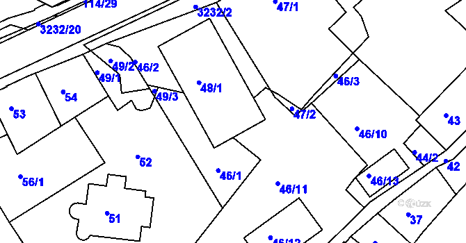 Parcela st. 48/3 v KÚ Železný Brod, Katastrální mapa