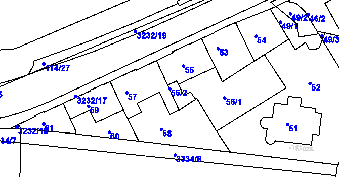 Parcela st. 56/2 v KÚ Železný Brod, Katastrální mapa