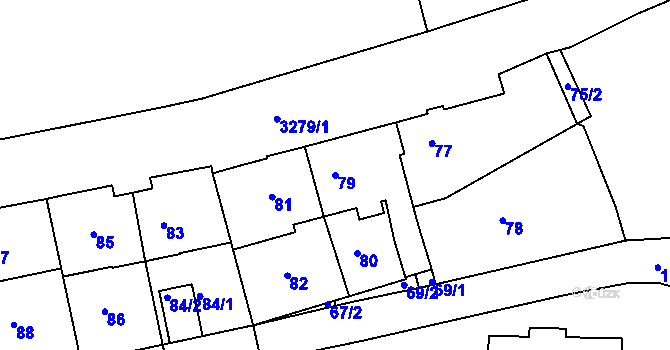 Parcela st. 79 v KÚ Železný Brod, Katastrální mapa