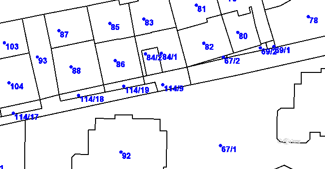 Parcela st. 114/9 v KÚ Železný Brod, Katastrální mapa