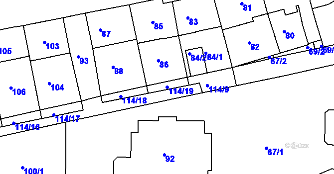 Parcela st. 114/19 v KÚ Železný Brod, Katastrální mapa