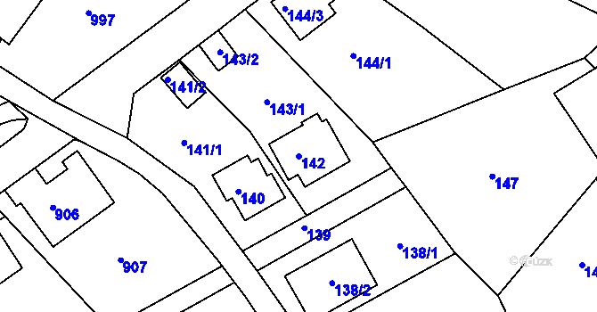 Parcela st. 142 v KÚ Železný Brod, Katastrální mapa