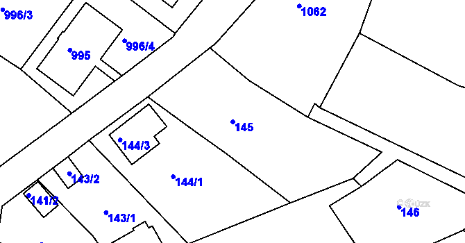 Parcela st. 145 v KÚ Železný Brod, Katastrální mapa