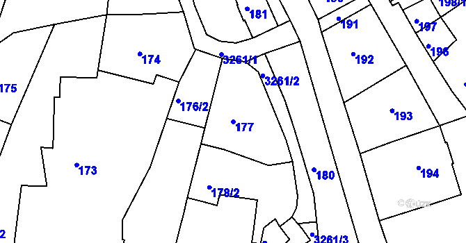 Parcela st. 177 v KÚ Železný Brod, Katastrální mapa