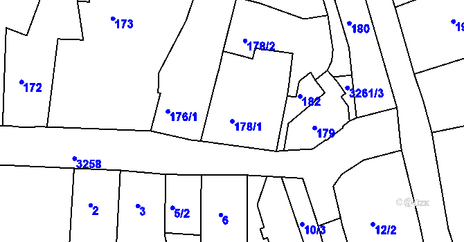Parcela st. 178/1 v KÚ Železný Brod, Katastrální mapa