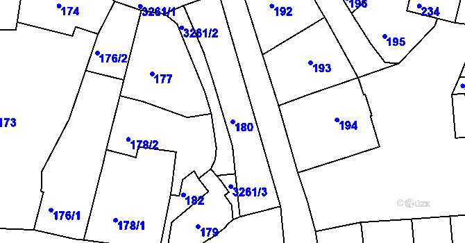 Parcela st. 180 v KÚ Železný Brod, Katastrální mapa