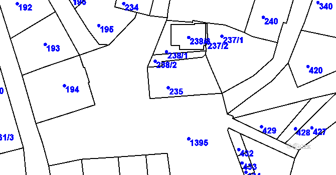Parcela st. 235 v KÚ Železný Brod, Katastrální mapa